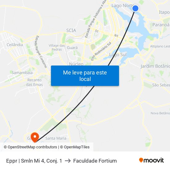 Eppr | Smln Mi 4, Conj. 1 to Faculdade Fortium map