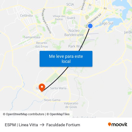 Sps| Embaixada Do Iraque to Faculdade Fortium map