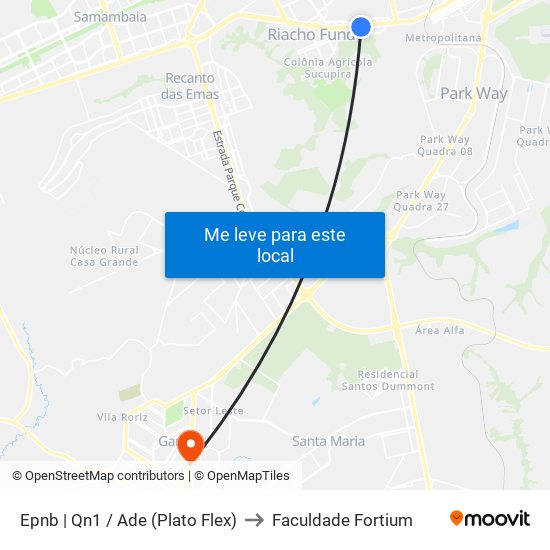 Epnb | Qn1 / Ade (Plato Flex) to Faculdade Fortium map