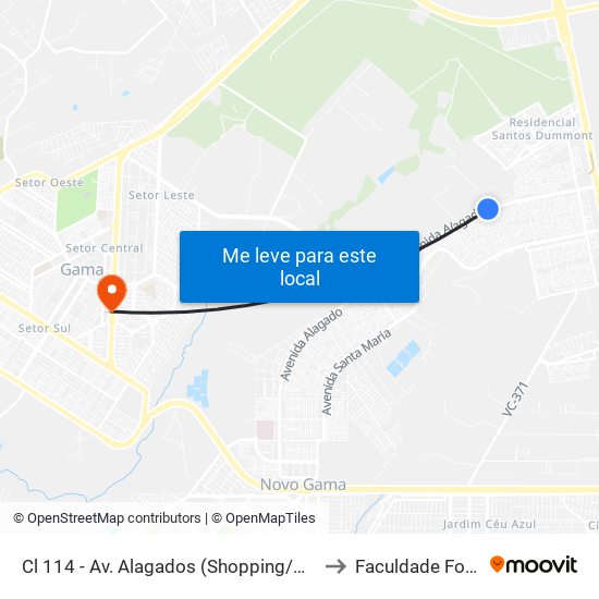 Cl 114 - Av. Alagados (Shopping/Delegacia) to Faculdade Fortium map