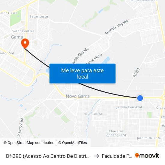 Df-290 (Acesso Ao Centro De Distribuição Amazon) to Faculdade Fortium map
