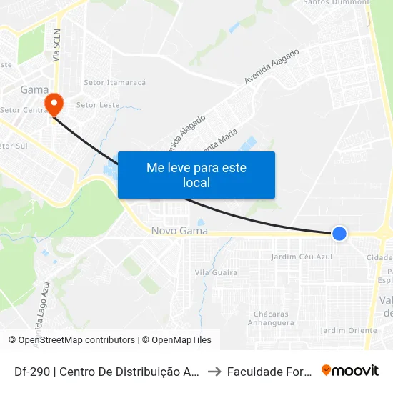Df-290 | Centro De Distribuição Amazon to Faculdade Fortium map