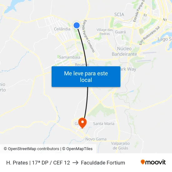 H. Prates | 17ª DP / CEF 12 to Faculdade Fortium map