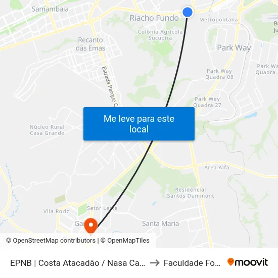 EPNB | Costa Atacadão / Nasa Caminhões to Faculdade Fortium map
