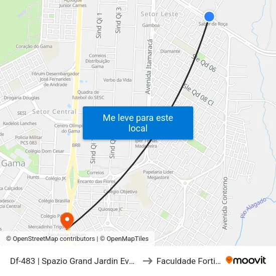 Df-483 | Spazio Grand Jardin Eventos to Faculdade Fortium map