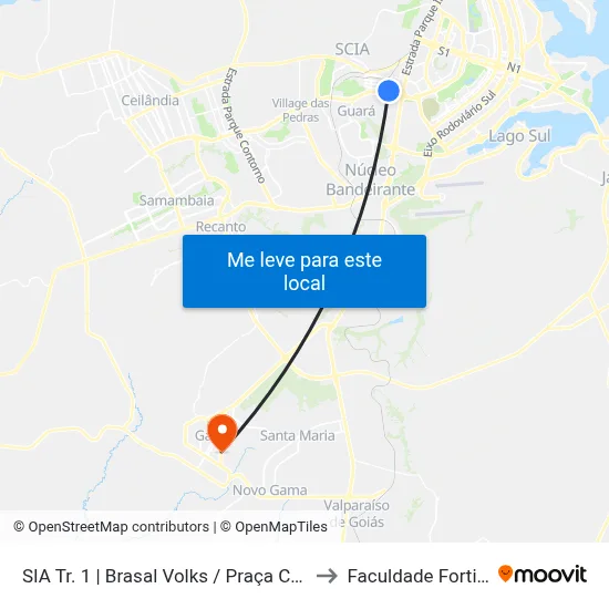 SIA Tr. 1 | Brasal Volks / Praça Capital to Faculdade Fortium map