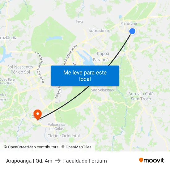 Arapoanga | Qd. 4m to Faculdade Fortium map