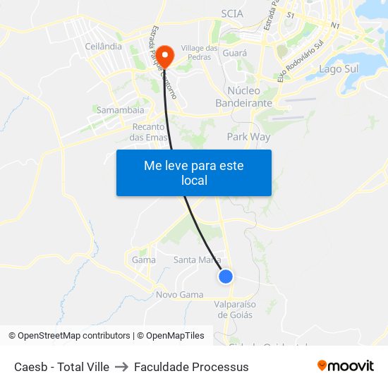 Caesb - Total Ville to Faculdade Processus map