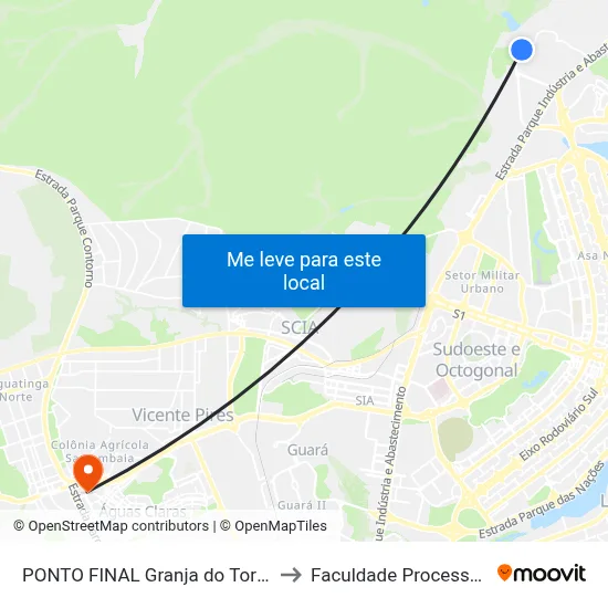 PONTO FINAL Granja do Torto to Faculdade Processus map