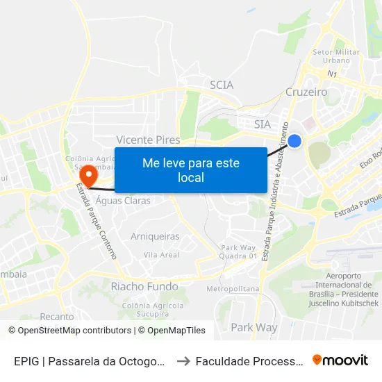 EPIG | Passarela da Octogonal to Faculdade Processus map
