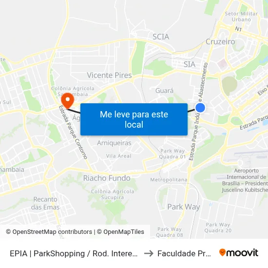 EPIA | ParkShopping / Rod. Interestadual / Assaí to Faculdade Processus map