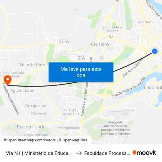 Via N1 | Ministério da Educação to Faculdade Processus map