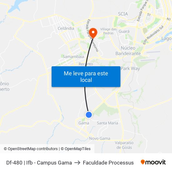 Df-480 | Ifb - Campus Gama to Faculdade Processus map