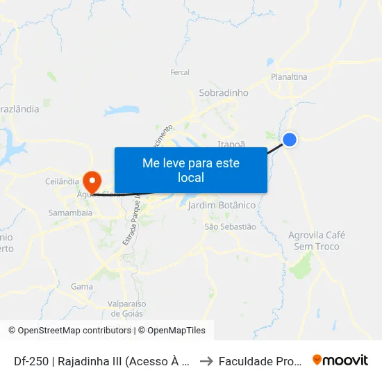 Df-250 | Rajadinha III (Acesso À Rajadinha I) to Faculdade Processus map