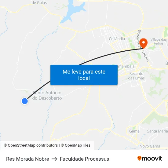 Res Morada Nobre to Faculdade Processus map