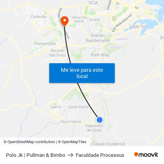 Polo Jk | Pullman & Bimbo to Faculdade Processus map