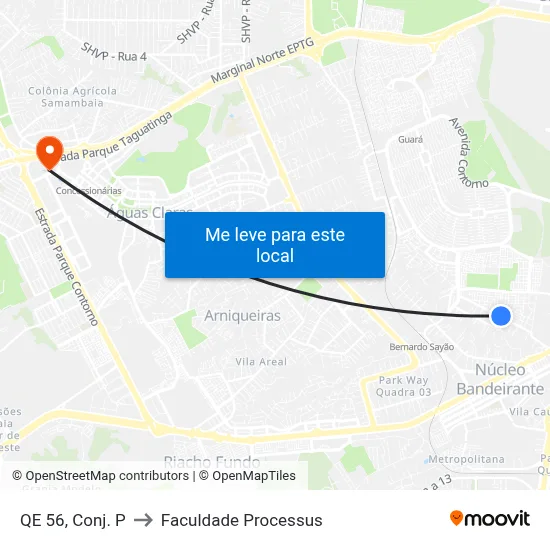 QE 56, Conj. P to Faculdade Processus map