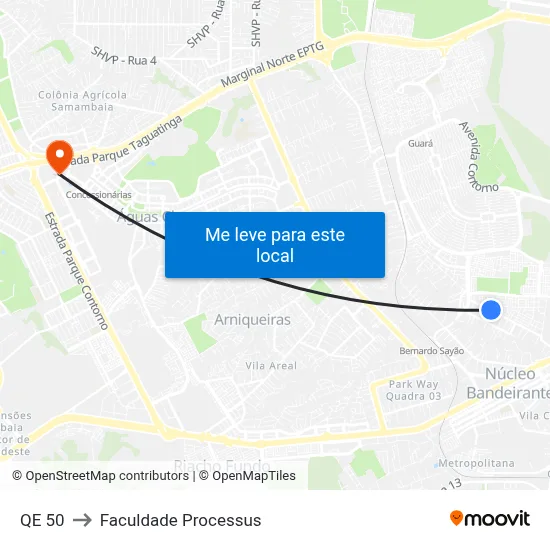 QE 50 to Faculdade Processus map