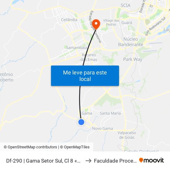 Df-290 | Gama Setor Sul, Cl 8 «Oposto» to Faculdade Processus map