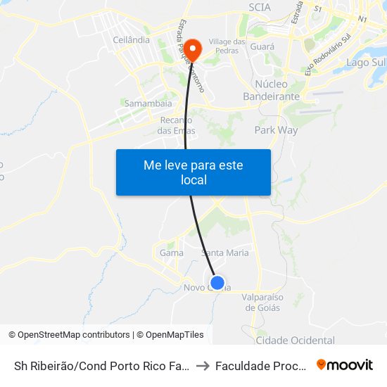 Sh Ribeirão/Cond Porto Rico Fase 2 Q K to Faculdade Processus map