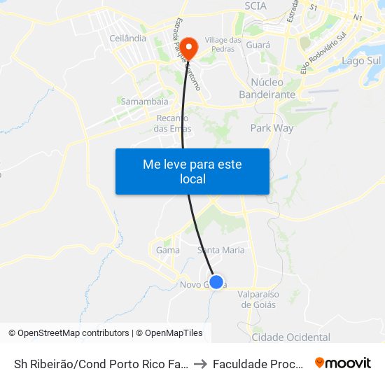 Sh Ribeirão/Cond Porto Rico Fase 2 Q I to Faculdade Processus map