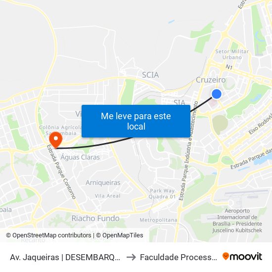 |Somente Desembarque| Av. Jaqueiras - Retorno to Faculdade Processus map