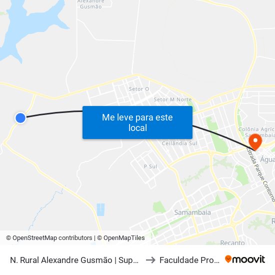 N. Rural Alexandre Gusmão | Superm. Vovozão to Faculdade Processus map