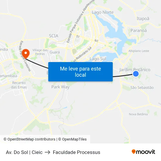 Av. Do Sol | Cieic to Faculdade Processus map