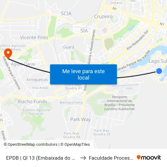 EPDB | QI 13 (Embaixada do Haiti) to Faculdade Processus map