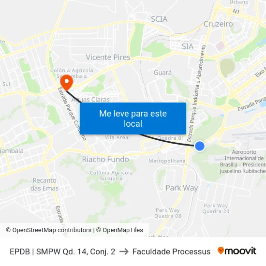 EPDB | SMPW Qd. 14, Conj. 2 to Faculdade Processus map