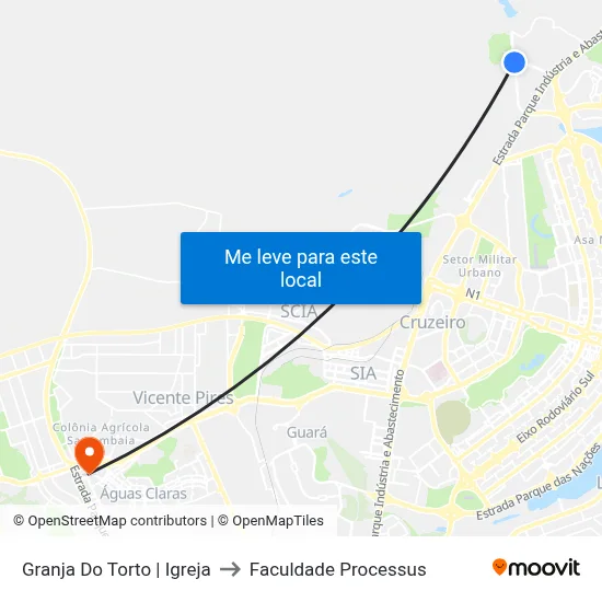 Granja Do Torto | Igreja to Faculdade Processus map