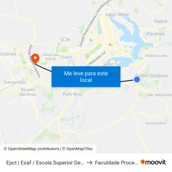 Epct | Esaf / Escola Superior De Guerra to Faculdade Processus map