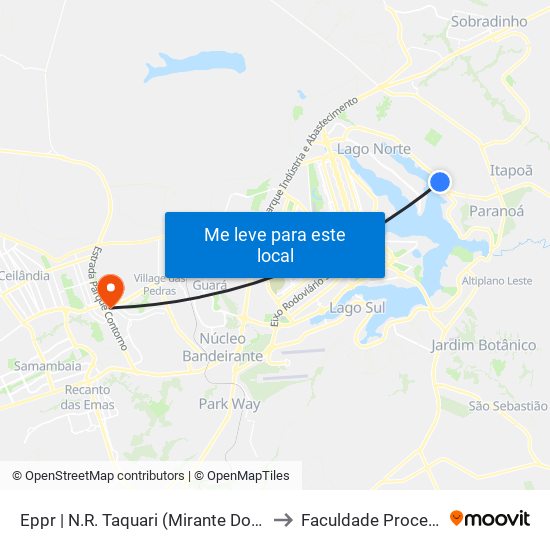 Eppr | N.R. Taquari (Mirante Do Casal) to Faculdade Processus map