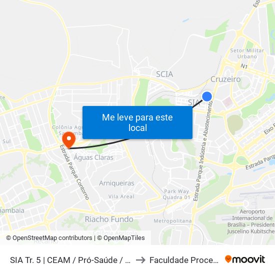 SIA Tr. 5 | CEAM / Pró-Saúde / Bunge to Faculdade Processus map