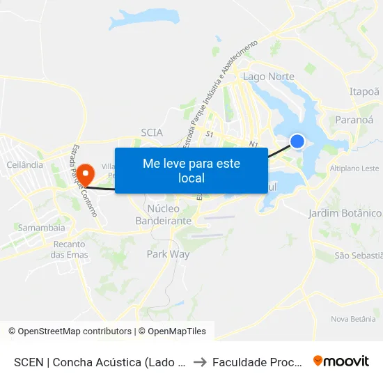 SCEN | Concha Acústica (Lado Oposto) to Faculdade Processus map