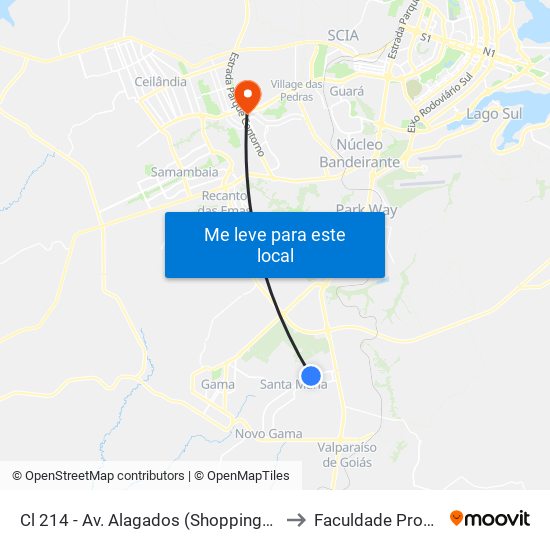 Cl 214 - Av. Alagados (Shopping/Delegacia) to Faculdade Processus map