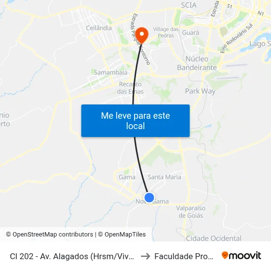 Cl 202 - Av. Alagados (Hrsm/Vivendas 24h) to Faculdade Processus map
