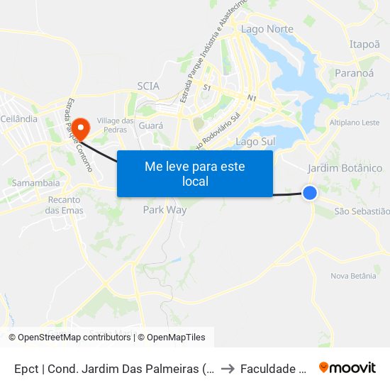 Epct | Cond. Jardim Das Palmeiras (Sentido São Sebastião) to Faculdade Processus map