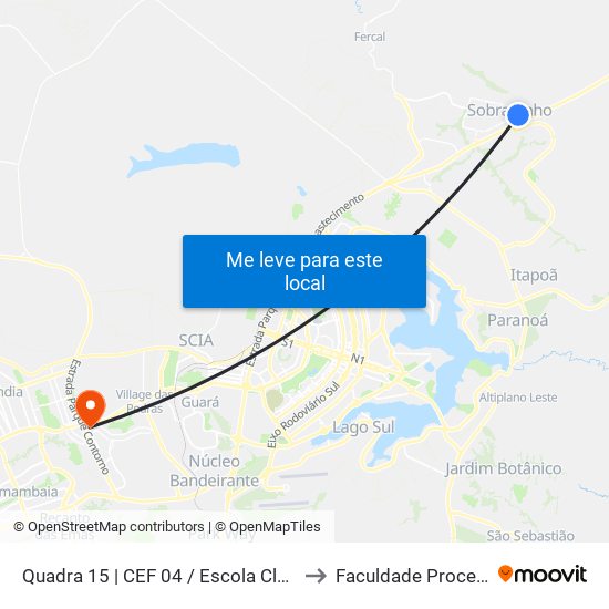 Quadra 15 | Cef 04 / Escola Classe 04 to Faculdade Processus map