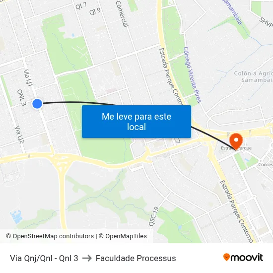 Via Qnj/Qnl - Qnl 3 to Faculdade Processus map