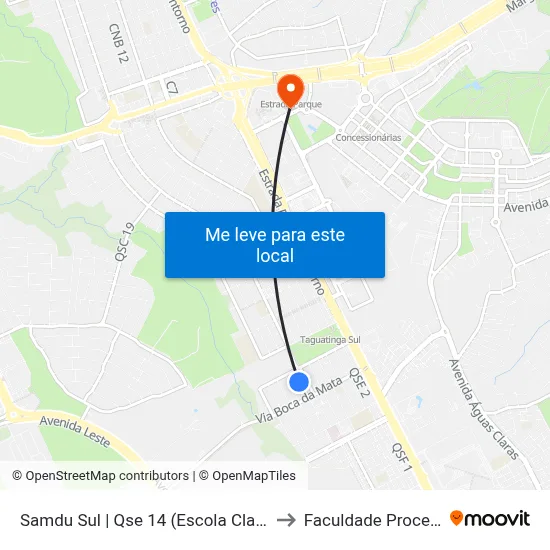 Samdu Sul | Qse 14 (Escola Classe 11) to Faculdade Processus map
