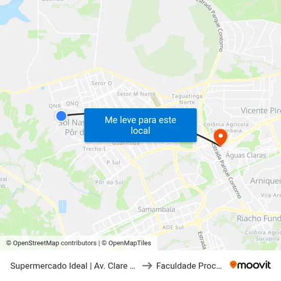 Supermercado Ideal | Av. Clare Crockett to Faculdade Processus map