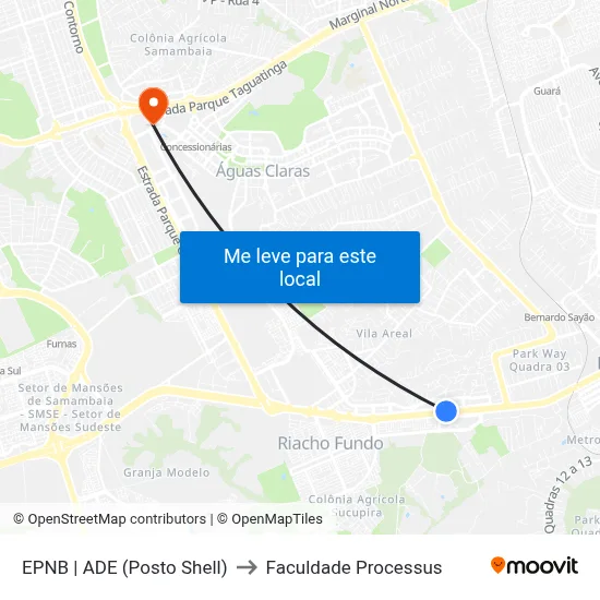 EPNB | ADE (Posto Shell) to Faculdade Processus map