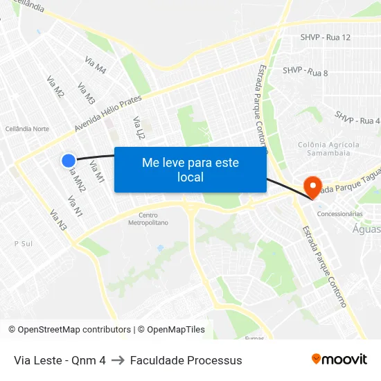 Via Leste - Qnm 4 to Faculdade Processus map