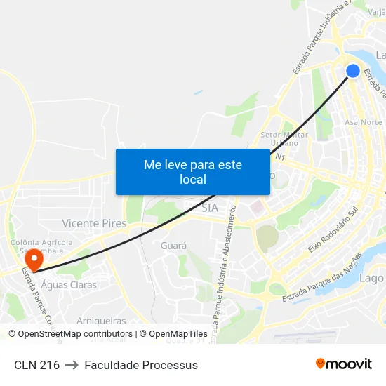 CLN 216 to Faculdade Processus map