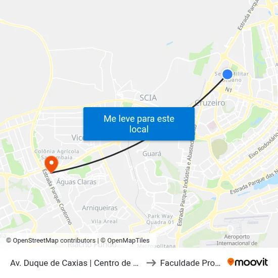 Av. Duque de Caxias | Centro de Seleção / PE to Faculdade Processus map