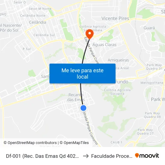 Df-001 (Rec. Das Emas Qd 402/Caesb) to Faculdade Processus map