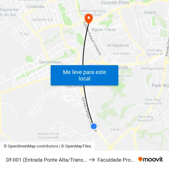 Df-001 (Entrada Ponte Alta/Transportadoras) to Faculdade Processus map