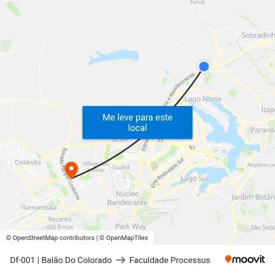 Df-001 | Balão Do Colorado to Faculdade Processus map