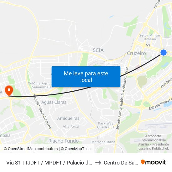 Via S1 | Tjdft / Mpdft / Palácio Do Buriti to Centro De Saúde map